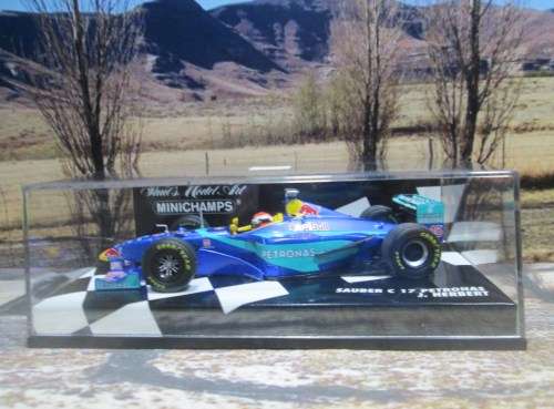 MINICHAMPS NO 430 980015  - 1998   SAUBER C 17 PETRONAS   ` JOHNNY  HERBERT  ` MINT IN DISPLAY CASE