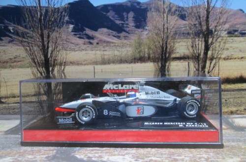 VERY RARE MINICHAMPS 530 984308 - McLAREN MERCEDES MP 4/13   ` MIKA  HAKKINEN ` MINT IN DISPLAY CASE