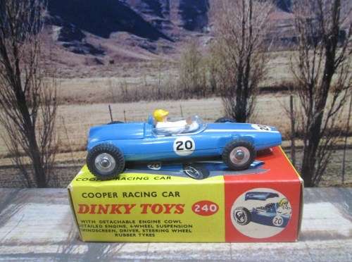 EXTREMELY RARE, 1963 DINKY NO 240   COOPER CLIMAX  T51  RACING CAR -  NEAR MINT - EXCELLENT ORIG BOX
