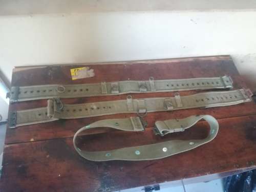3x Old Army Web Belts Lot