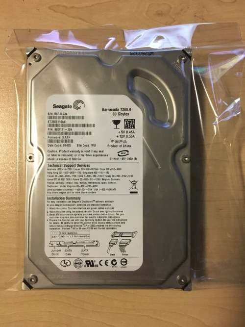 SEAGATE BARRACUDA 7200.9 7200RPM 3.5" 80GB INTERNAL SATA HARD DRIVE