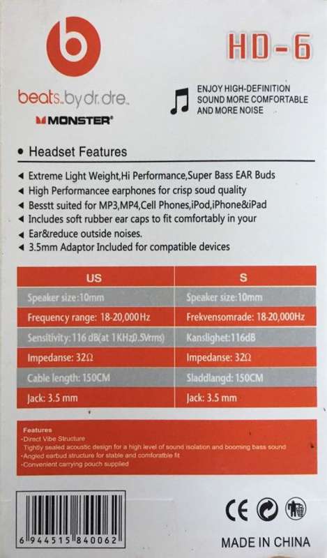 beats by dr. dre - HD 6 Earphones