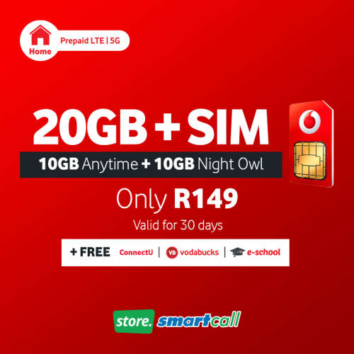 SIM Only + 20GB Vodacom LTE Data