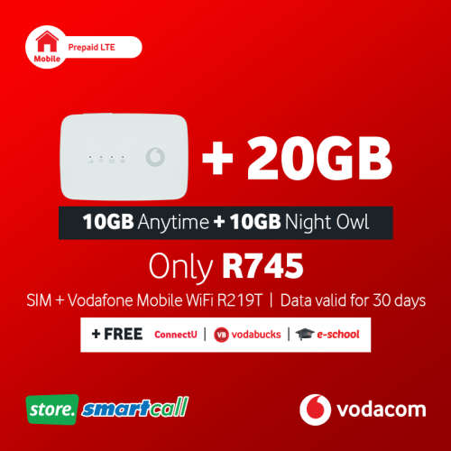 Vodafone Mobile Wifi R219T + 20GB Vodacom LTE Data