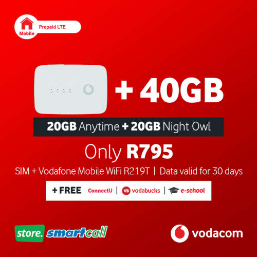 Vodafone Mobile Wifi R219T + 40GB Vodacom LTE Data