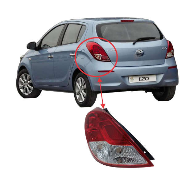 Hyundai i20 - Left Side - Tail Lamps/Lights - 2012-2014