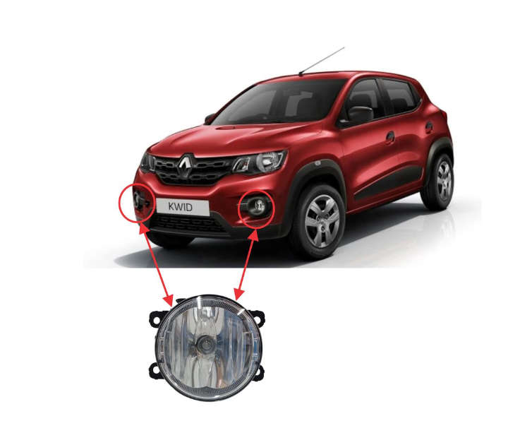 Renault Kwid - Compatible Fog Lamps/Spot Lights - 2016-2019 2pc