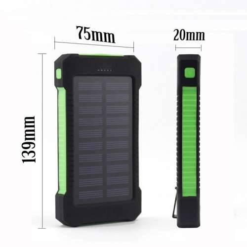 Waterproof 4000 mAh Dual USB Solar Charger/ Power Bank with LED Light Blue - *Free shipping