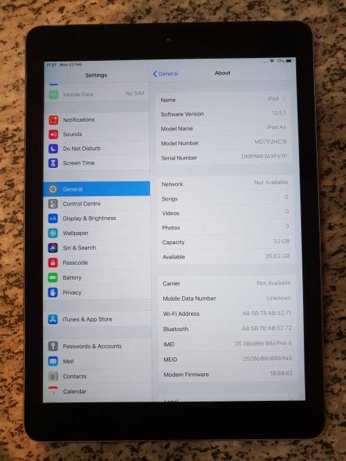 Apple ipad Air 32Gb excellent condition like new