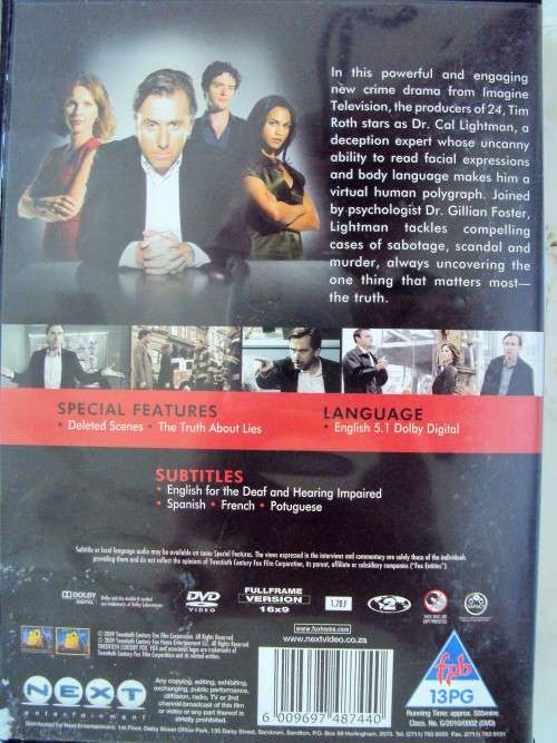 LIE TO ME Season 1 (he sees the truth, it's written all over our faces)  fpb13V previewed good cond