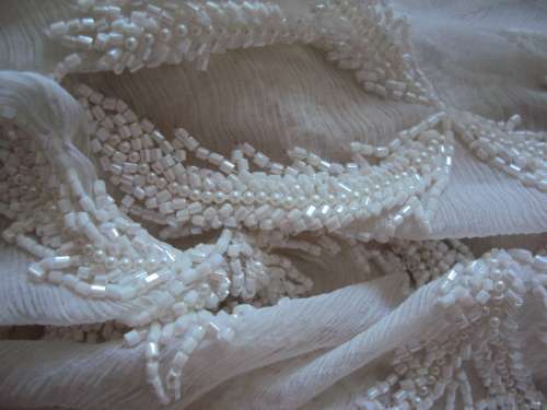 Stunning heavily beaded fabric (use to embellish wedding dress, blouses, camisoles etc)*** RELISTED