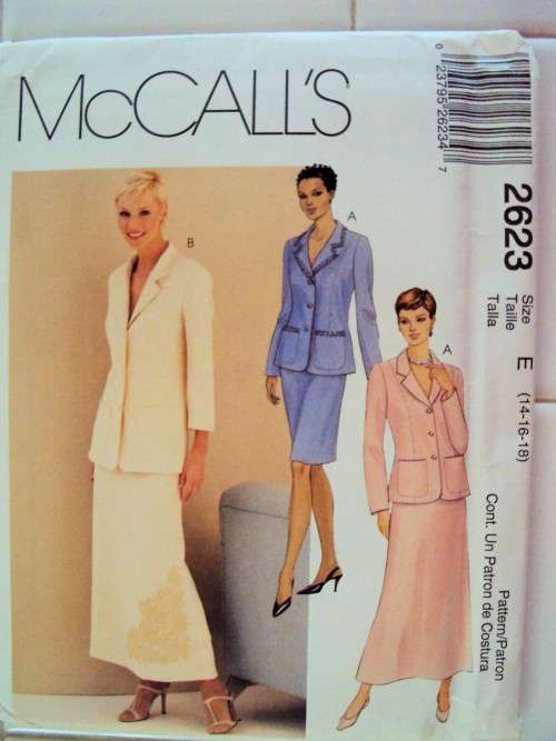 McCalls Lined Jacket, A-line skirt Size 14-18 (uncut sewing pattern) VGC
