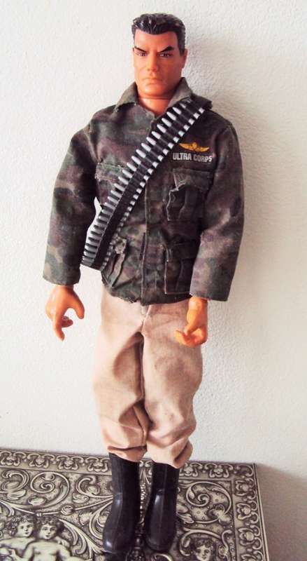 Lanard Toys 1999 "action man" type doll in Ultra Corps Camouflage & ammo round, fully jointed