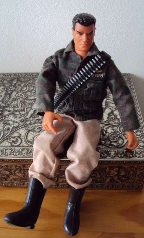 Lanard Toys 1999 "action man" type doll in Ultra Corps Camouflage & ammo round, fully jointed