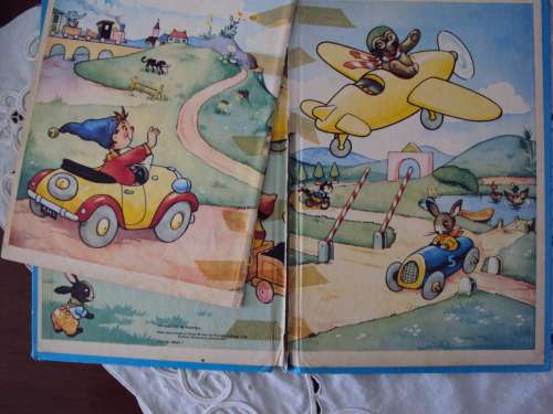 2 old Noddy books by Enid Blyton Noddy's aeroplance picture book & Do Look Out Noddy