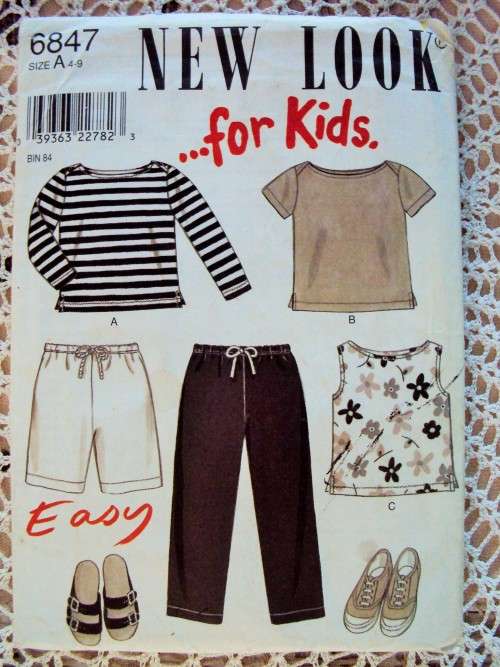 NEW LOOK for kids 6847 Summer tops, pants, shorts, Ages 4-9 years **UNCUT