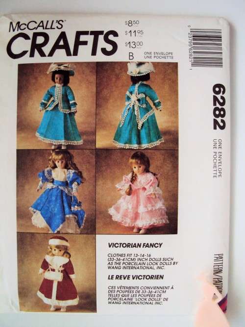 McCall's Crafts 6282 Victorian Dresses for 33-36-41cm DOLLS  ***UNCUT, factory fold VGC