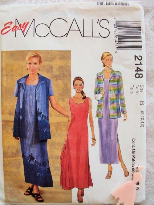 Easy McCall's 2148 Dress & Unlined jacket Size 8,10,12   ***UNCUT, factory folded