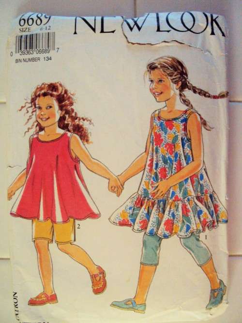 New Look 6689 Tops, pants 2 lengths Ages 6-12 yrs (7 sizes in one) ***COMPLETE & checked  env tear