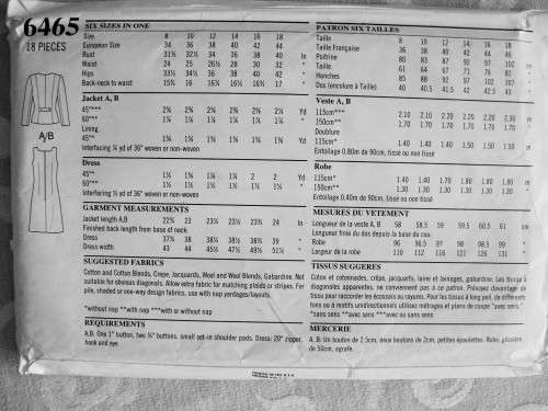 NEW LOOK 6465 Smart dress and jacket Sizes 8-18 (6 sizes in 1)  **UNCUT, factory folded Good
