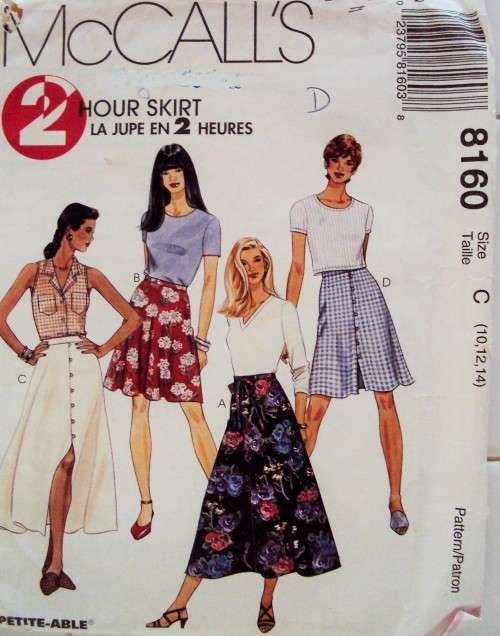 2 Hour Skirt variation McCall's 8160 Size: 10, 12, 14 ***Complete & checked 90's vintage