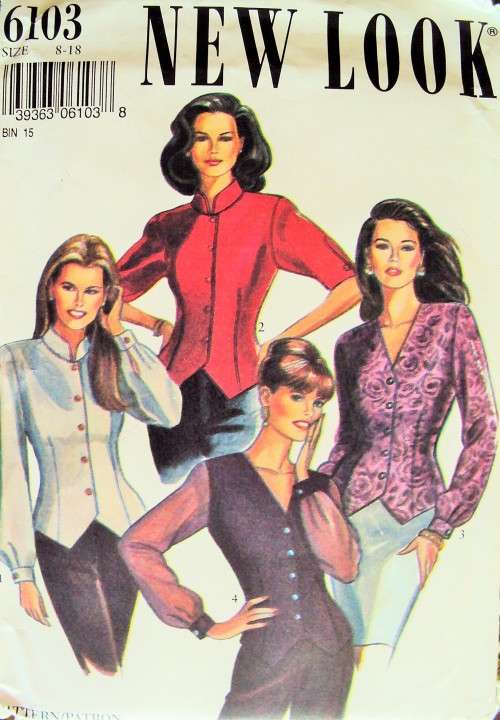 Stunning elegant blouses NEW LOOK 6103 Size 8-18 (6 sizes in 1) Uncut Factory fold VGC