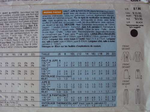 RONNIE HELLER top, pants & skirt BUTTERICK 5087 Size 12-14-16 **Uncut & unused