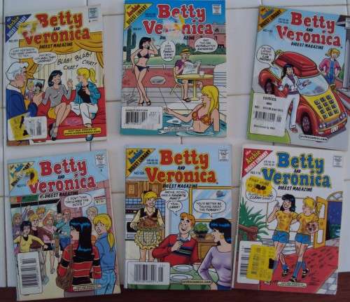 Job Lot 6 x Betty & Veronica Archie Digest comics, firmly bound VGC