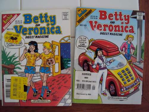 Job Lot 6 x Betty & Veronica Archie Digest comics, firmly bound VGC