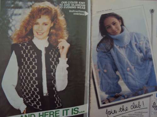 JOB LOT #8 Ladies knit patterns Over 60 patterns in 30pg Flip File (out vintage mags)
