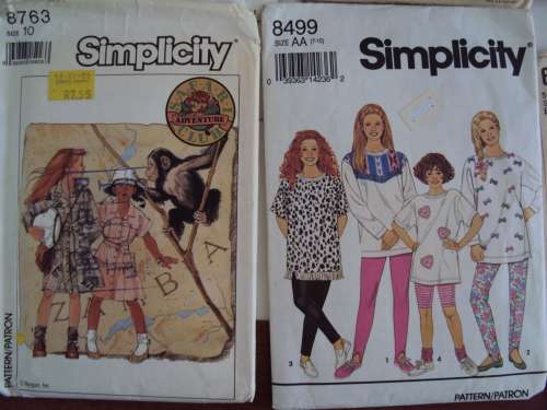 JOB LOT "GG" Girls Ages 7-12yrs 9 x sewing patterns (cut, not checked)