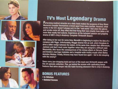 GREY'S ANATOMY complete thirteenth season  (I bought this new, watched once, good cond)
