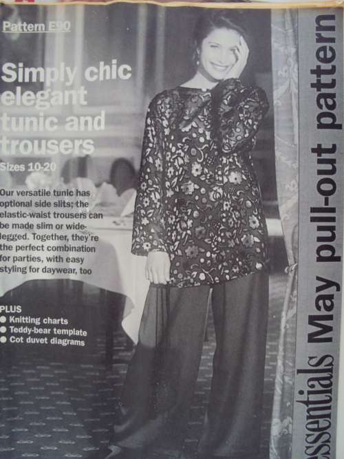 Essentials sewing Pattern E90 tunic & trousers Sizes 10-20