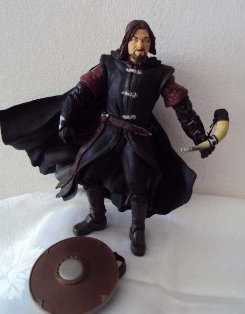 BOROMIR with horn, shield & dagger 2001/12 NLP Marvel Lord of the Rings action figure 16cm Good cond