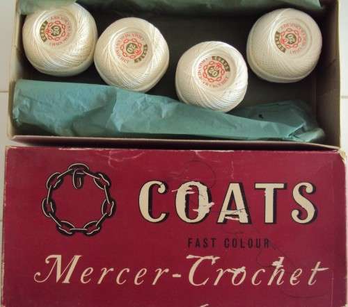 4 x unused balls of No.20 COATS Mercer-Crochet cotton White