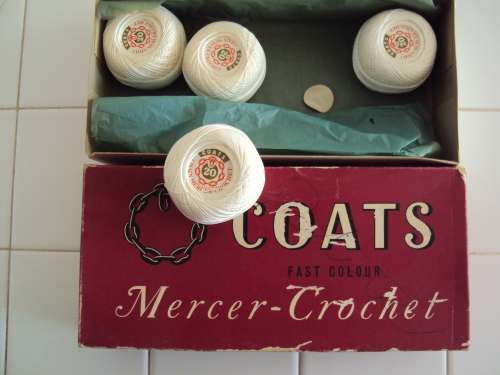 4 x unused balls of No.20 COATS Mercer-Crochet cotton White