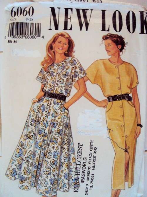 Dress flared or straight skirt with pockets NEW LOOK 6060 Size 8-18  **COMPLETE & CHECKED
