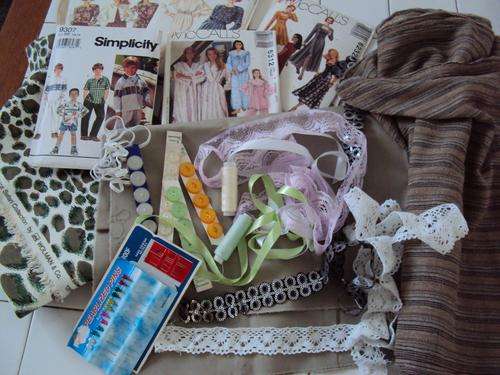 By Special Demand.... Pandora's Sewing Lucky Box ( lace sewing patterns, buttons etc)