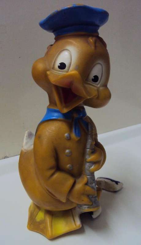 RARE Rubber Squeeky Duck Vintage (antique?) by RUBBER TOYS Italy - Squeeker works well & loud