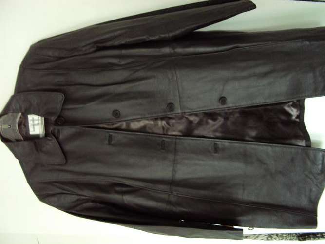 Leather Jacket by Donna Claire Size 18 Vintage (unused, still with label) with FREE satin Scarf