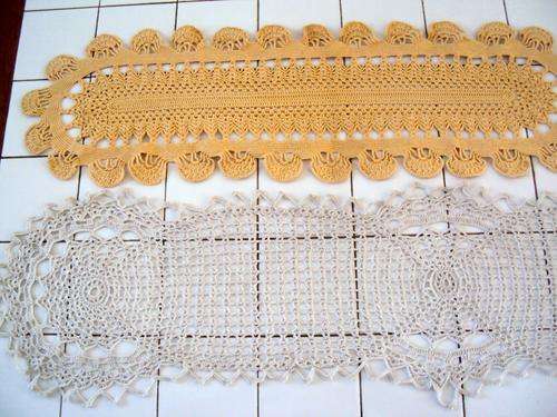Hand Crochet Table runners, lot of 2