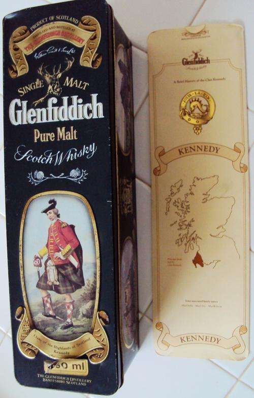Collector GLENFIDDICH tin "Kennedy" - vintage (ding on top left corner)