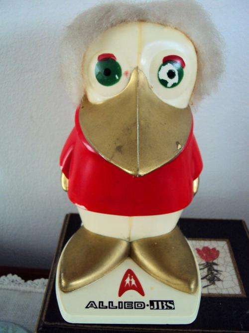 Allied savings money box - hard plastic (nearly antique, key missing)