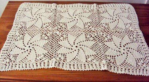 For your side unit, white hand crochet doily 60cm x 40cm