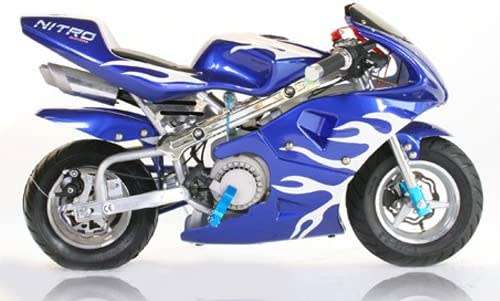 49cc 2 Stroke Air-cooled 3HP Pocketbike - Silver & Blue