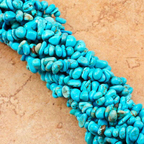 MARYKAY  - NATURAL BLUE TURQUOISE GEMSTONE BEADS - IDEAL FOR CRAFTS/BEADING 7/12N