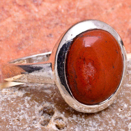 MARYKAY - NATURAL RED JASPER GEMSTONE STERLING SILVER RING 8.5