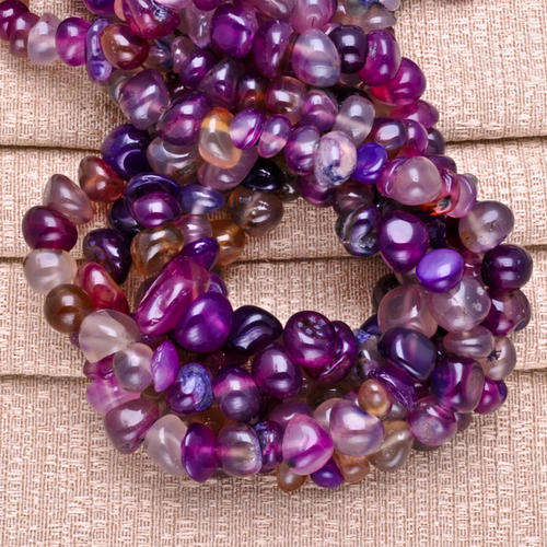 MARYKAY - FINE NATURAL PURPLE AGATE GEMSTONE BEADS - CRAFTS/BEADING/JEWELLERY MAKING 7/10