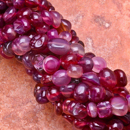 MARYKAY - FINE NATURAL PINK PURPLE AGATE GEMSTONE BEADS - CRAFTS/BEADING/JEWELLERY MAKING 8/7