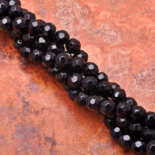 MARYKAY - NATURAL FACETED BLACK ONYX GEMSTONE BEADS - IDEAL FOR CRAFTS/BEADING 6